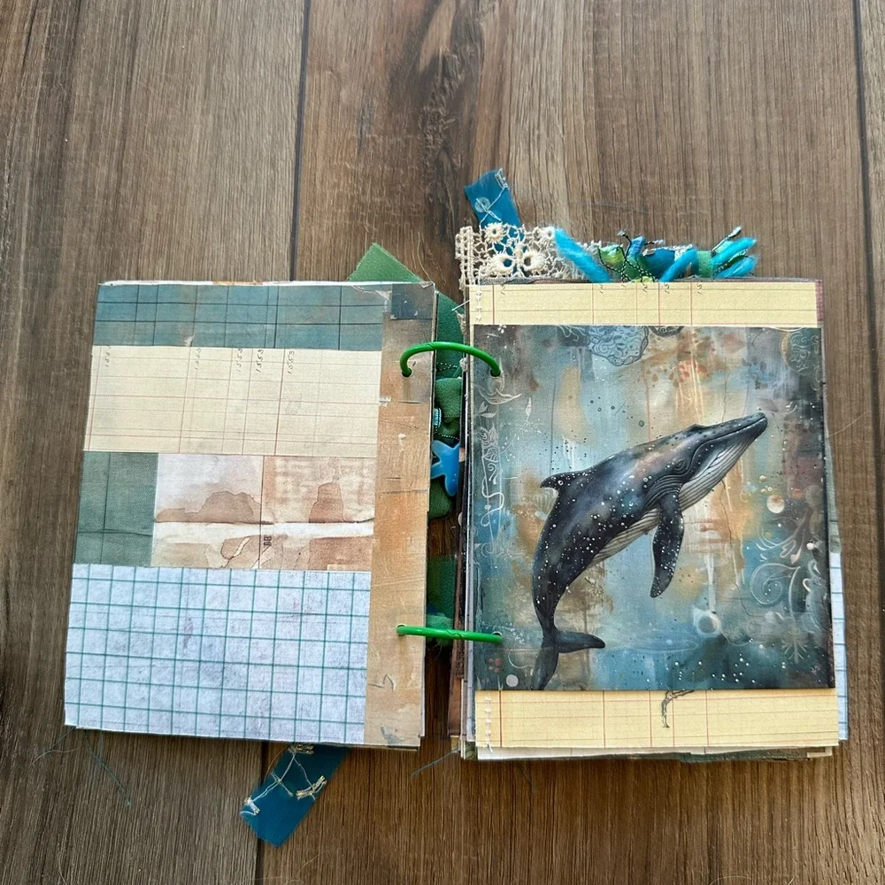 Fish-Themed Junk Journal with Teal Accents
